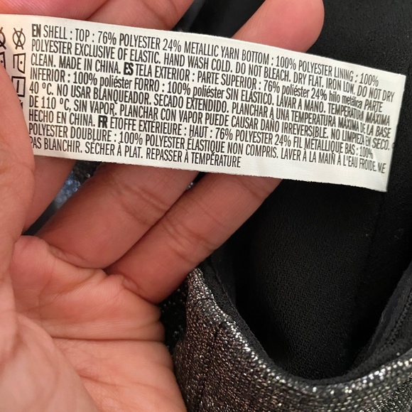 NWT Silver Glitter Bustier Top - Women's Size Small - Picture 8 of 10